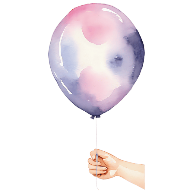Free transparent PNG: Transparent Watercolor Helium Balloon Illustration - Gentle Clipart for Nursery Decor & Crafts