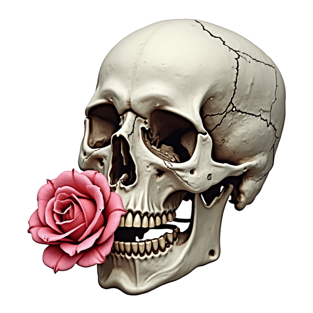 Free transparent PNG: Skull with Rose in Mouth  Gothic Clipart, free png download