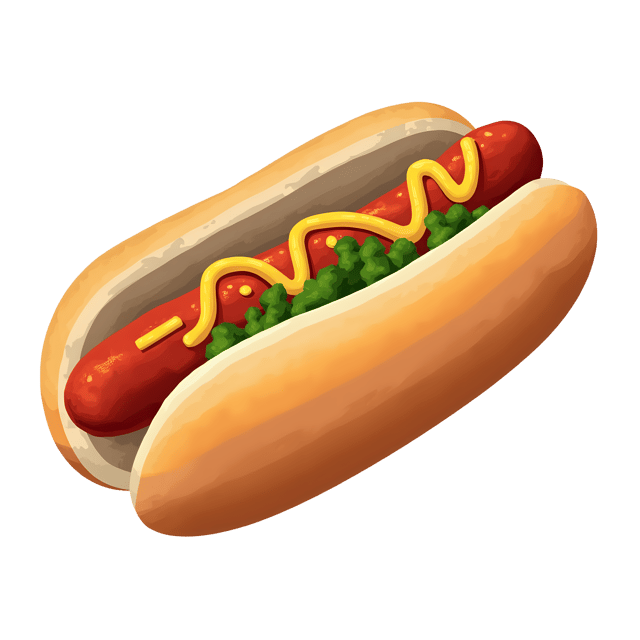 Free transparent PNG: Hotdog with Mustard and Relish PNG Transparent Background Food Icon