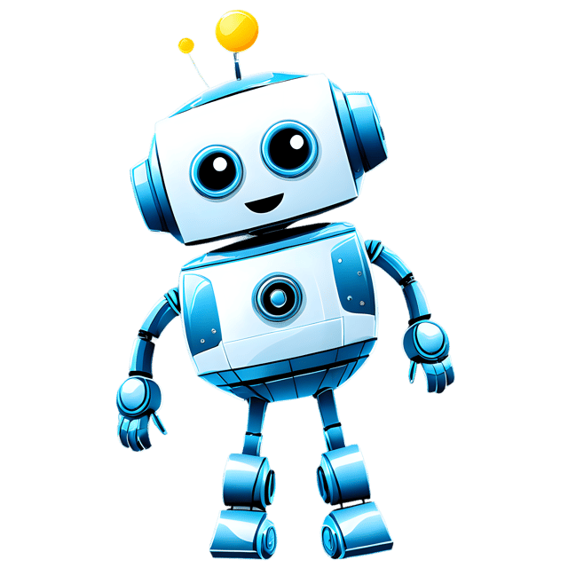 Free transparent PNG: Cute Cartoon Robot Illustration for Creative Projects