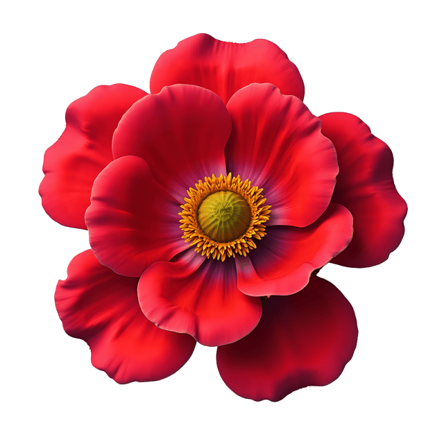 Free transparent PNG: Hand-Drawn Rose with Red Petals and Golden Center PNG