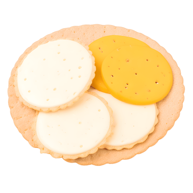Free transparent PNG: Creamy Cheese Spread on Crackers PNG with Transparent Background
