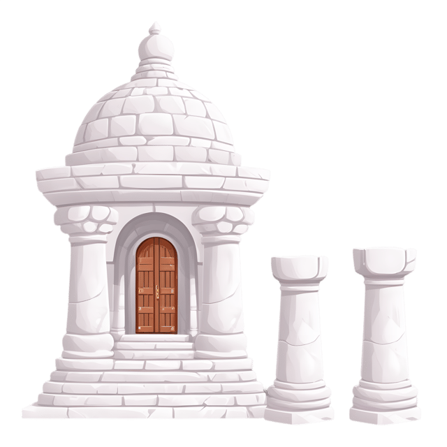 Free transparent PNG: Ancient Temple with Stone Pillars and Dome PNG Transparent Background