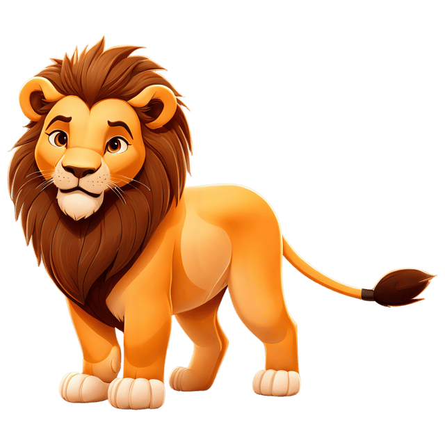 Free transparent PNG: Cute Cartoon Lion Illustration with Transparent Background