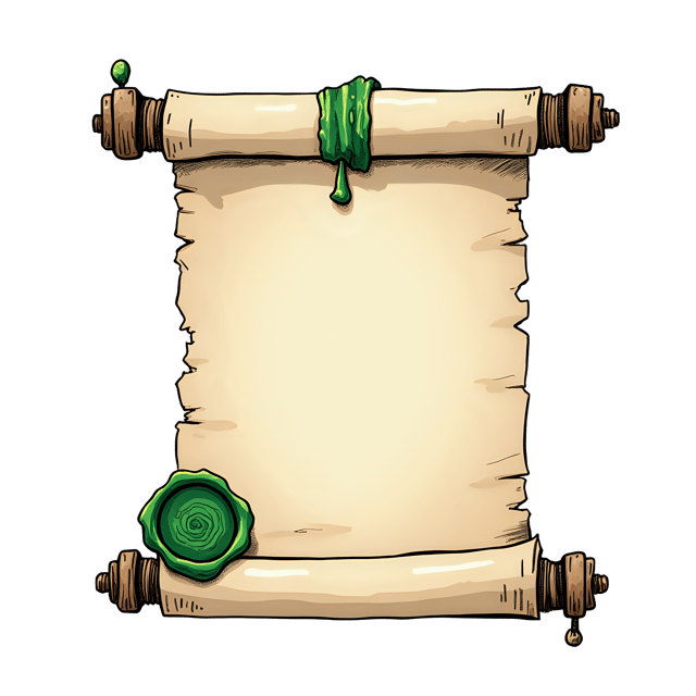 Free transparent PNG: Scroll with Green Wax Stamp and Curls  Free Downloadable PNG Clipart