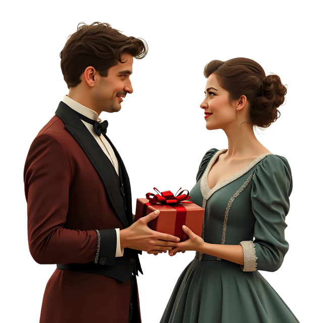 Free transparent PNG: Couple Exchanging Gifts PNG Clipart  Ideal for Valentines Day, Anniversary  Love Themes