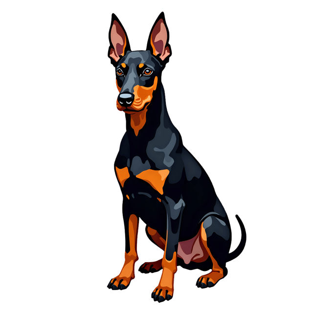 Free transparent PNG: Doberman Pinscher PNG  Elegant Guard Dog Clipart for Security  Protection