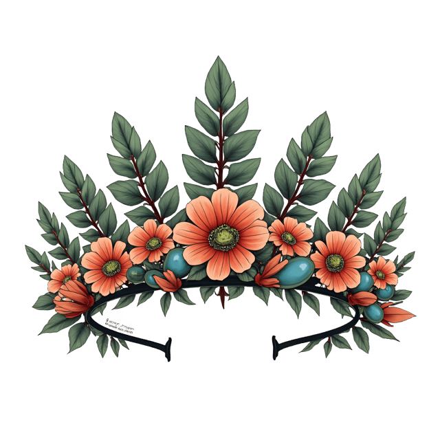 Free transparent PNG: Earthy Bloom Crown  Turquoise Stone Decor Clipart, free png download