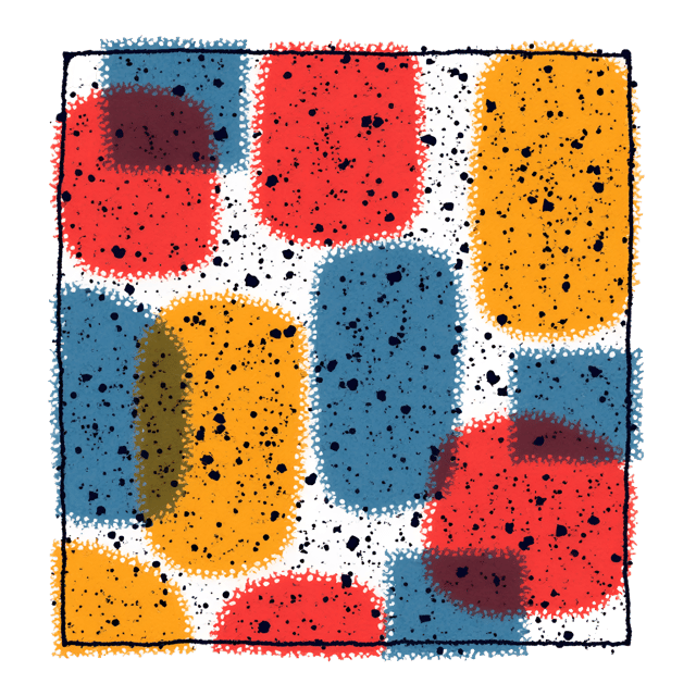 Free transparent PNG: Abstract Stampede Design with Bold Shapes and Vibrant Colors for Modern Art