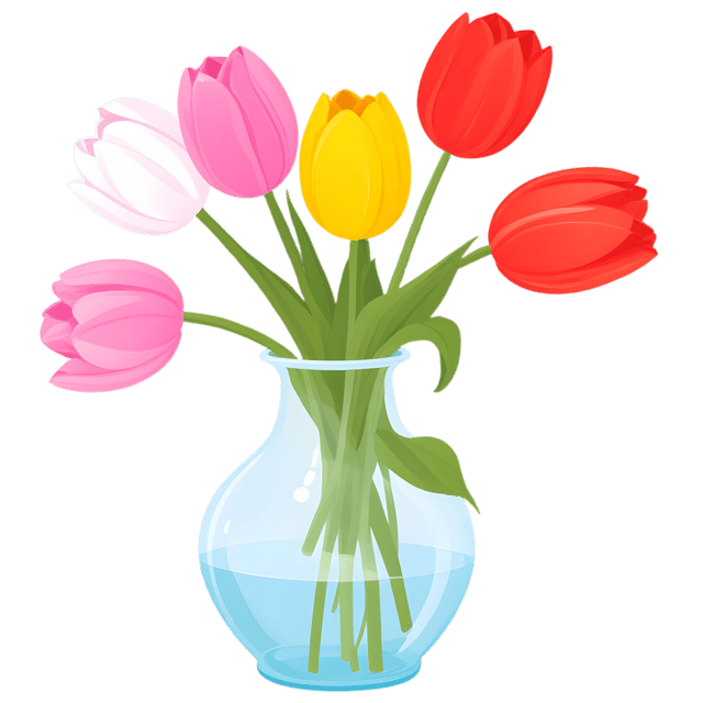 Free transparent PNG: Tulips in Glass Vase Transparent Background PNG