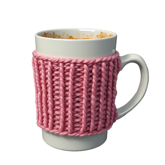 Free transparent PNG: Knitted Mug Cozy PNG Clipart  Ideal for Winter Crafts, Home Decor  Gifting