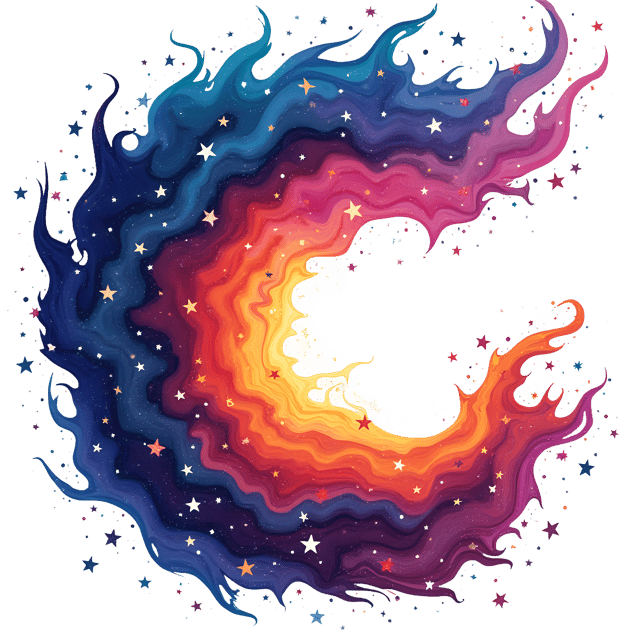 Free transparent PNG: Colorful Nebula Swirl with Glowing Stars  Space Themed PNG Download