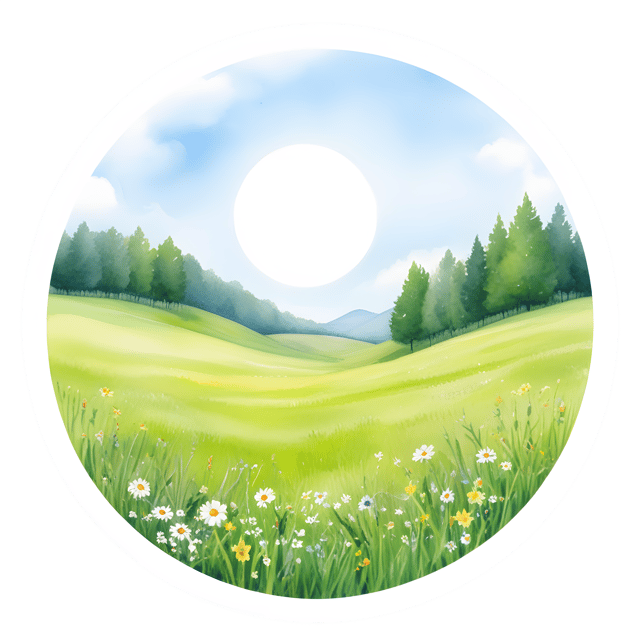 Free transparent PNG: Serenity in a Luminous Circle A Tranquil Meadow PNG