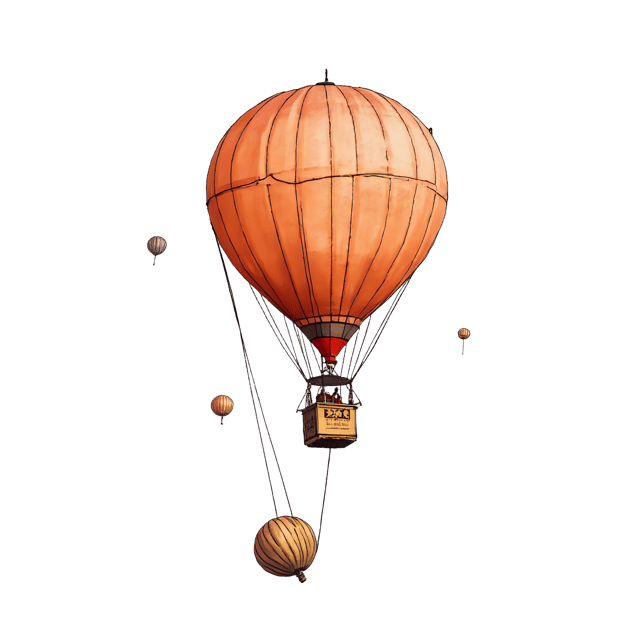 Free transparent PNG: Hot Air Balloon Floating Transparent PNG Design