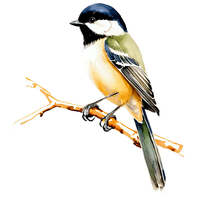 Free transparent PNG: Chickadee Bird Watercolor Transparent PNG – Gentle Illustration for Crafts & Design