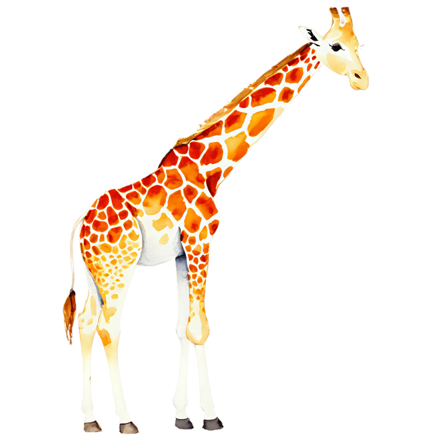 Free transparent PNG: Gentle Watercolor Giraffe PNG – Transparent Background Wildlife Illustration