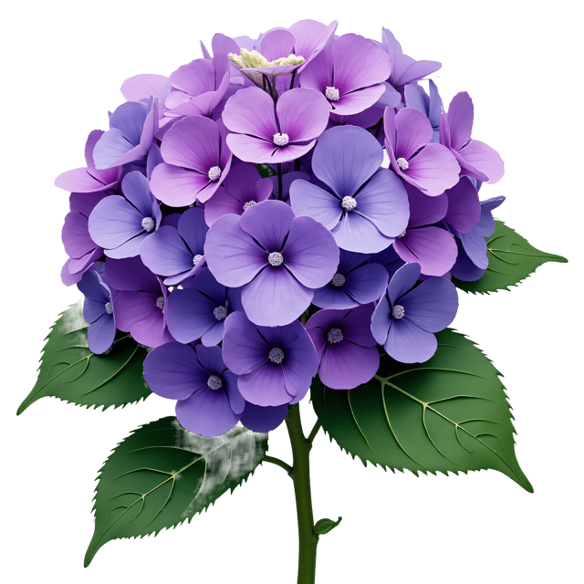 Free transparent PNG: Wacky Purple Hydrangeas with Zigzag Details PNG Transparent Background