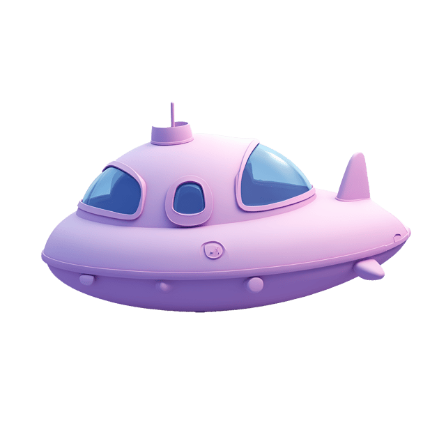 Free transparent PNG: Cozy Lavender Spaceship Illustration with Rounded Edges and Soft Pastel Colors