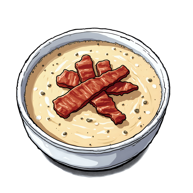 Free transparent PNG: Clam Chowder with Bacon Topping  Classic Recipe Clipart, free downloadable png