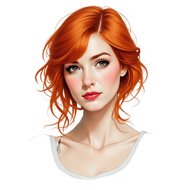 Free transparent PNG: Redhead Woman PNG  Unique Portrait for Art, Decor  Creative Projects
