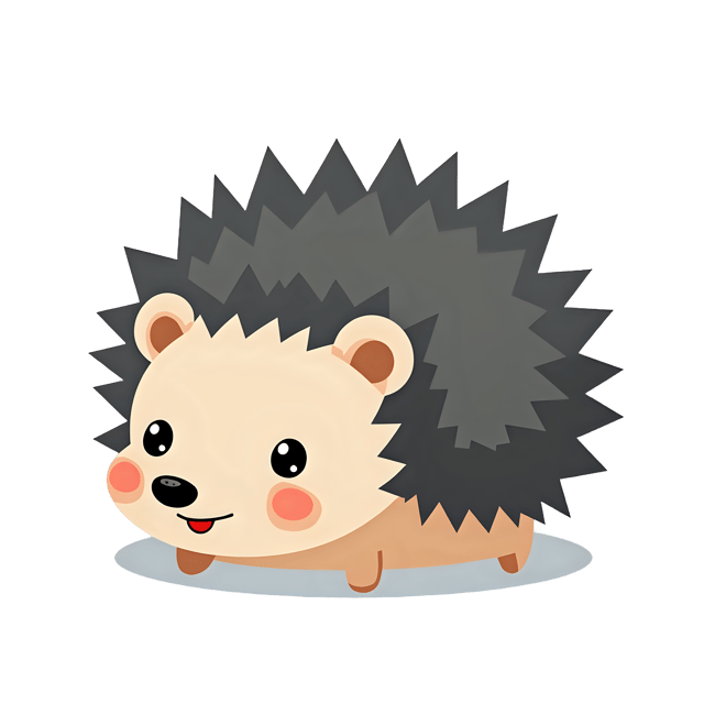 Free transparent PNG: Tiny Hedgehog PNG with Spiky Gray Quills and Small Legs for Cute Animal Clipart