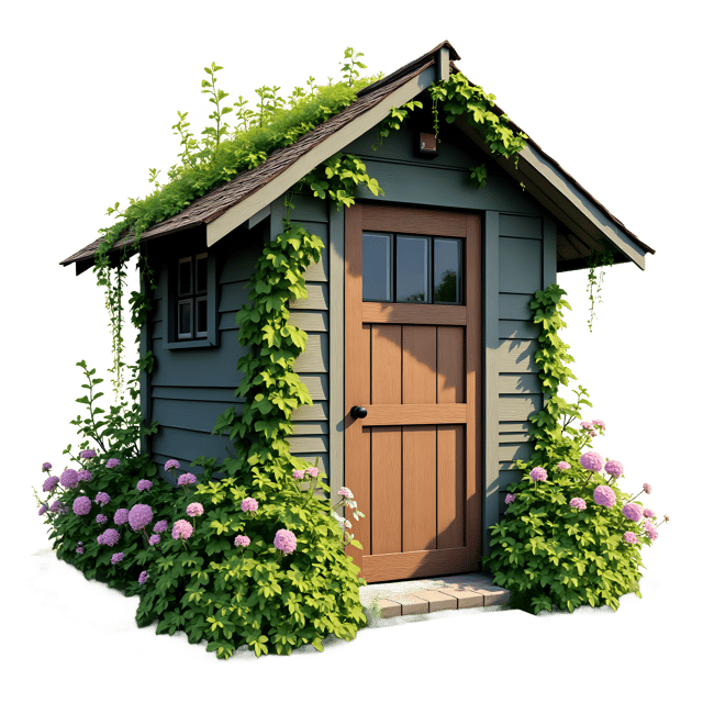Free transparent PNG: Garden Shed with Ivy Roof  Garden Clipart, free downloadable png