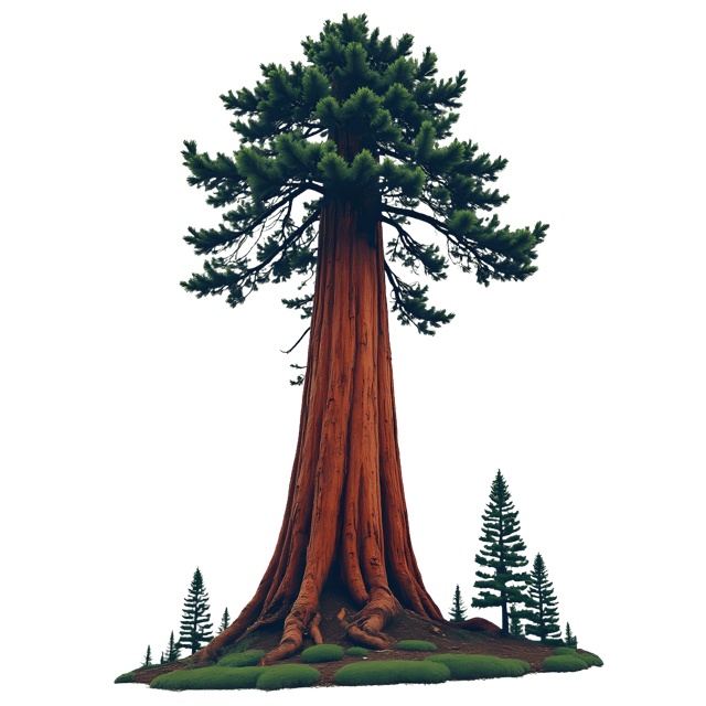 Free transparent PNG: Giant Sequoia Tree PNG with Transparent Background for Nature Imagery