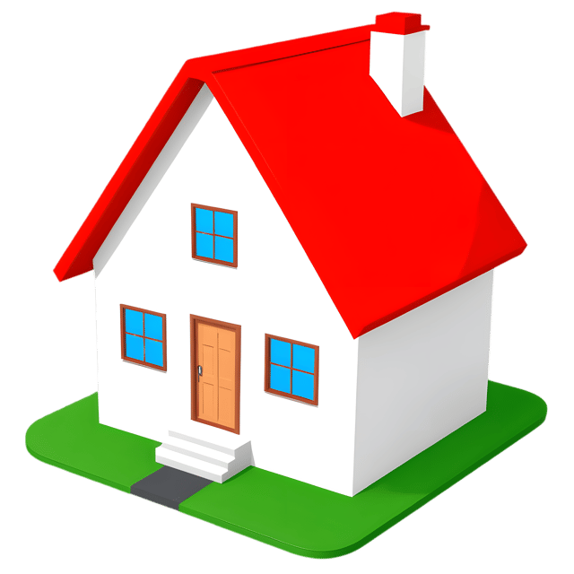 Free transparent PNG: Small Home with Red Roof and White Walls PNG Illustration for Nursery and Craft Decor