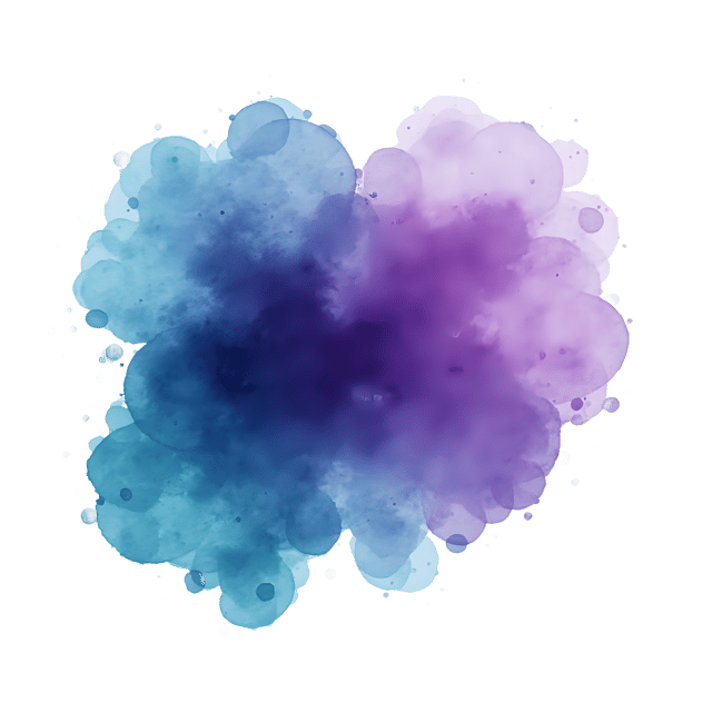 Free transparent PNG: Vivid Purple and Teal Paint Splash PNG Design for Artistic Backgrounds