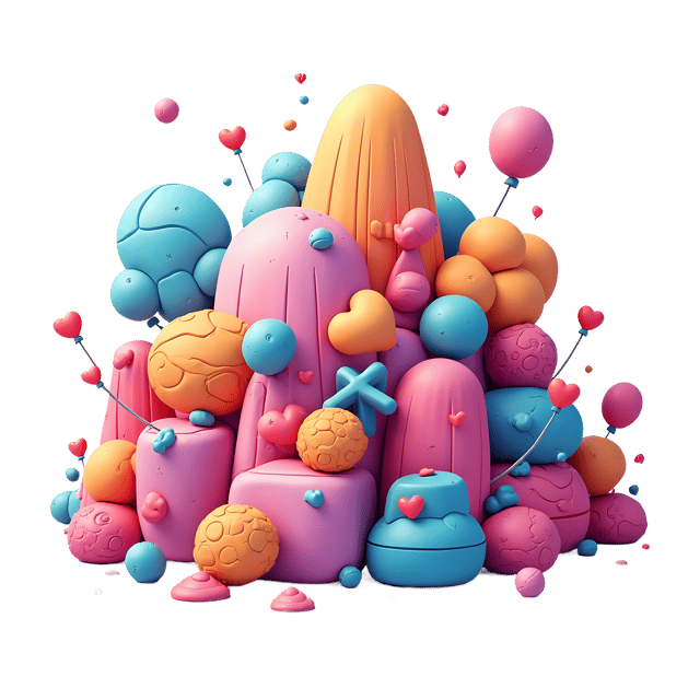 Free transparent PNG: Abstract Scene with Vibrant Colors and Intricate Details