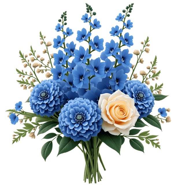 Free transparent PNG: Royal Blue and Gold Arrangement  Elegant Floral Design Clipart, free png download
