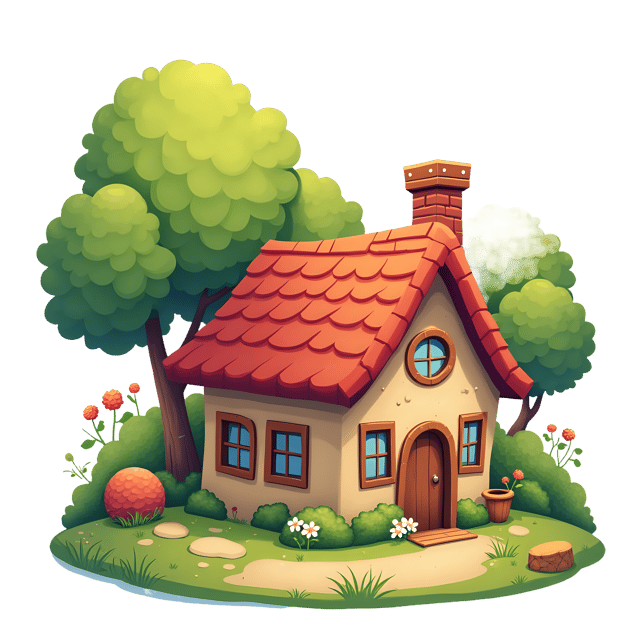 Free transparent PNG: Cozy Cottage in Nature PNG Transparent Background for Country Decor and Crafts