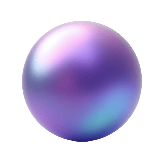 Free transparent PNG: Iridescent Purple and Blue Floating Orb Design with Transparent Background for Modern Artwork