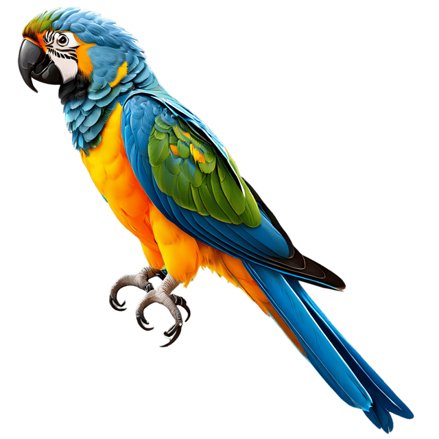 Free transparent PNG: Cute Cartoon Parrot Illustration with Transparent Background