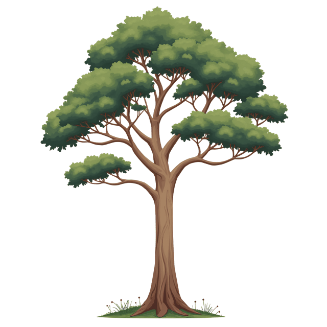 Free transparent PNG: Tall Eucalyptus Tree Clipart with Smooth Pale Bark and Tall Form