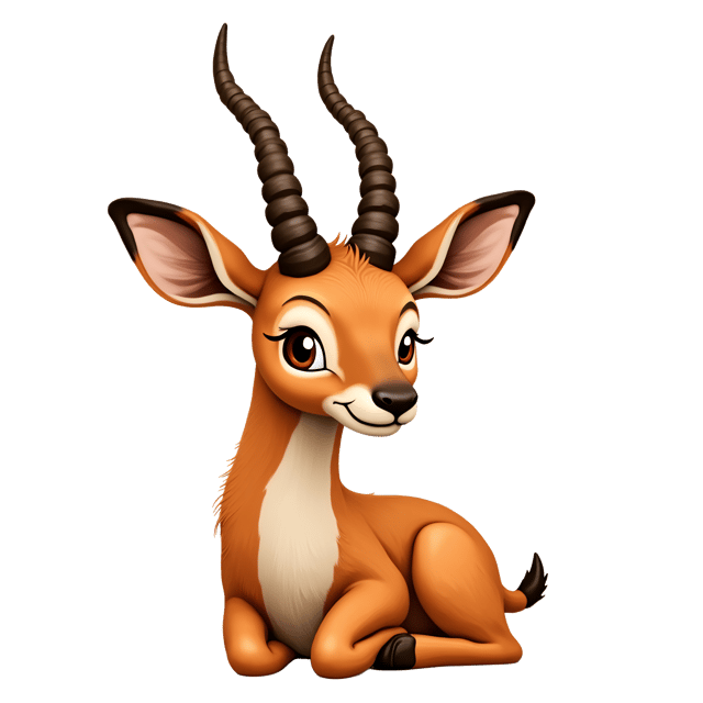 Free transparent PNG: Chestnut Brown Kudu Antelope Cartoon Illustration with Graceful Horns