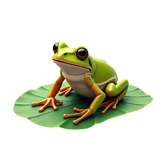 Free transparent PNG: Delicate Frog on Leaf Transparent Background PNG