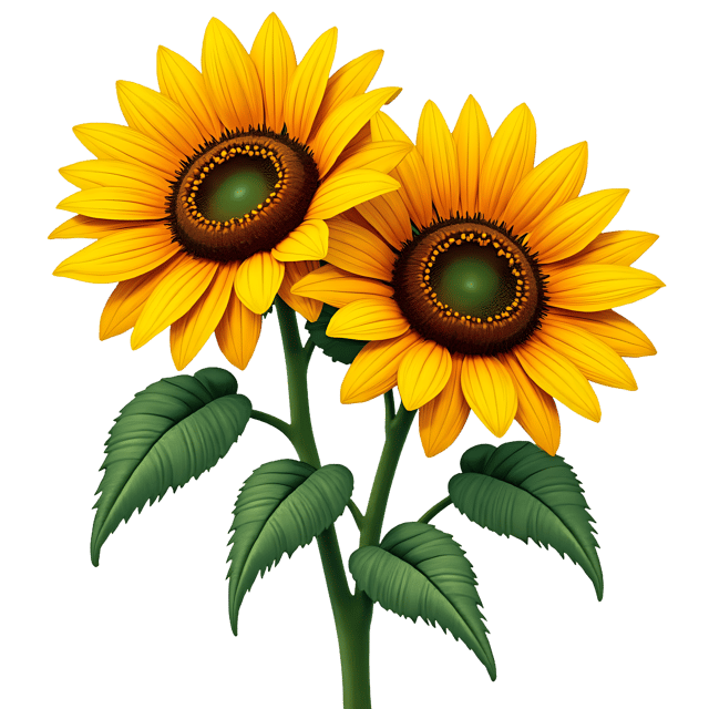 Free transparent PNG: Hand-Drawn Sunflowers with Bright Yellow Centers PNG