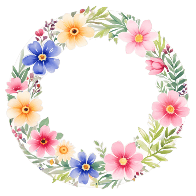 Free transparent PNG: Vibrant Wildflowers PNG with Delicate Shimmering Loop Design