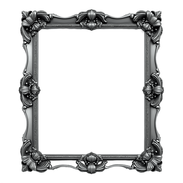 Free transparent PNG: Antique Silver Frame PNG Clipart  Ideal for Vintage Decor  Design Projects