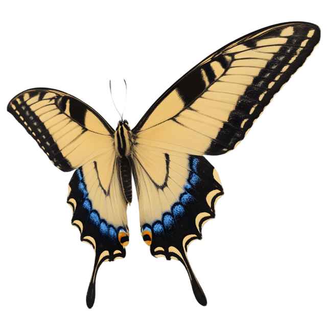Free transparent PNG: Tiger Swallowtail Butterfly PNG with Transparent Background for Nature and Artistic Creations