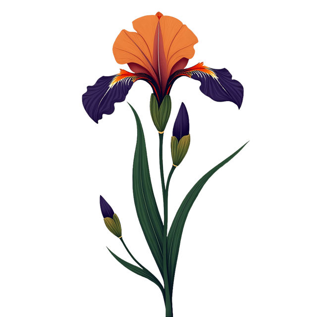Free transparent PNG: Art Nouveau Iris  Elegant Floral Clipart, free high-quality png download