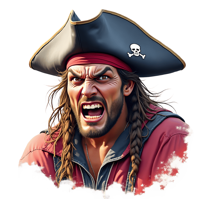 Free transparent PNG: Angry Pirate Vector Art for Illustration and Decorative Uses