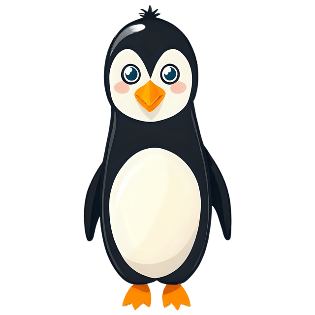 Free transparent PNG: Cute Cartoon Penguin Illustration for Nursery Decor and Kids' Projects
