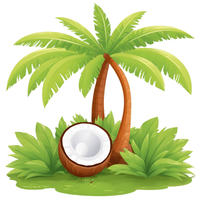 Free transparent PNG: Lush Greenery and Coconut Plantation PNG with Transparent Background