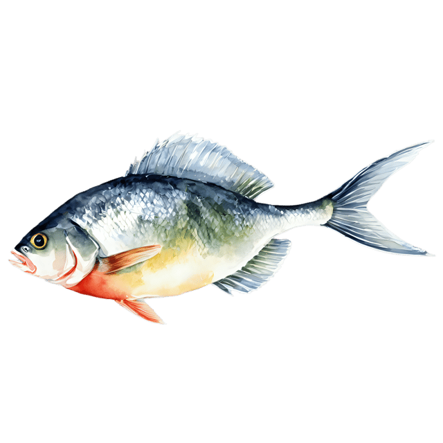 Free transparent PNG: Transparent Watercolor Bream Fish Illustration – Gentle Clipart for Decor & Design