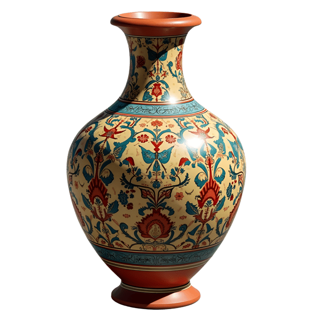Free transparent PNG: Persian Pottery Vase with Tilework Design