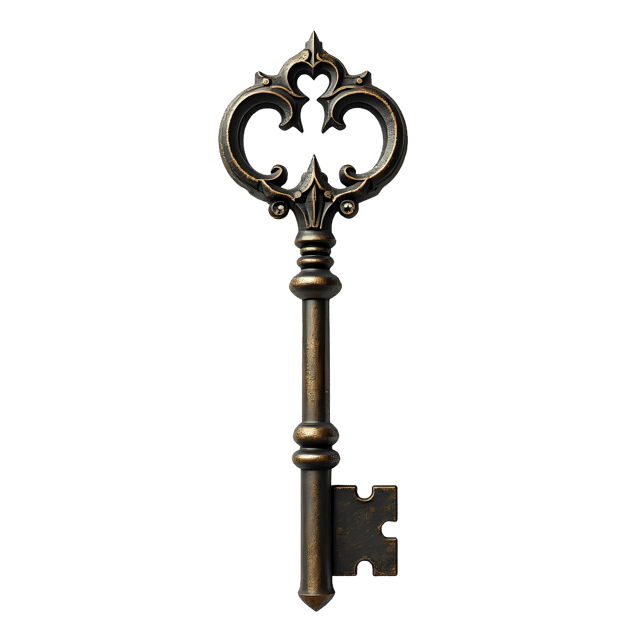 Free transparent PNG: Skeleton Key PNG Clipart  Ideal for Victorian Themes  Antique Design