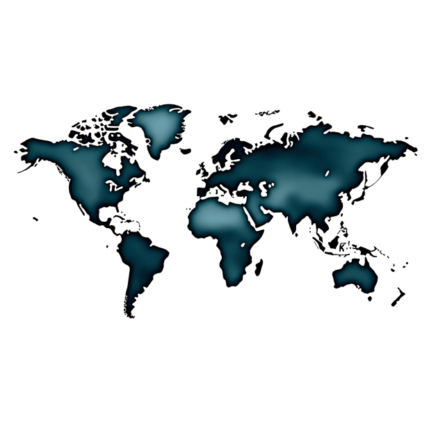 Free transparent PNG: World Map Overlay with Highlighted Continents and Ocean Currents - Transparent PNG