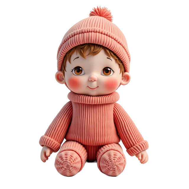 Free transparent PNG: Knitted Doll with Rosy Cheeks PNG